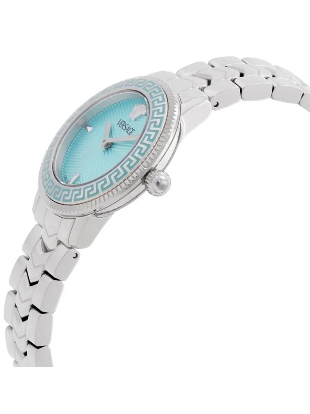 NWT Versace V-Icon Quartz Turquoise Dial Ladies Watch